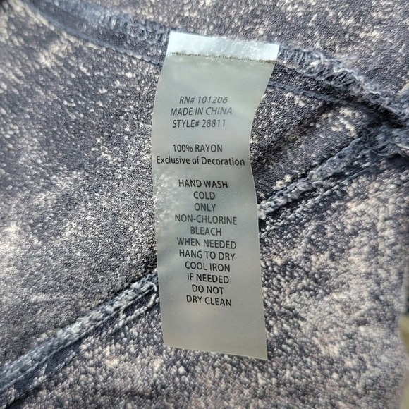 Soft Surroundings Boho Acid Wash Dress Size Large Rayon Asymmetrical Hem - Picture 5 of 10